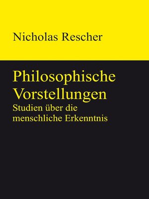 cover image of Philosophische Vorstellungen